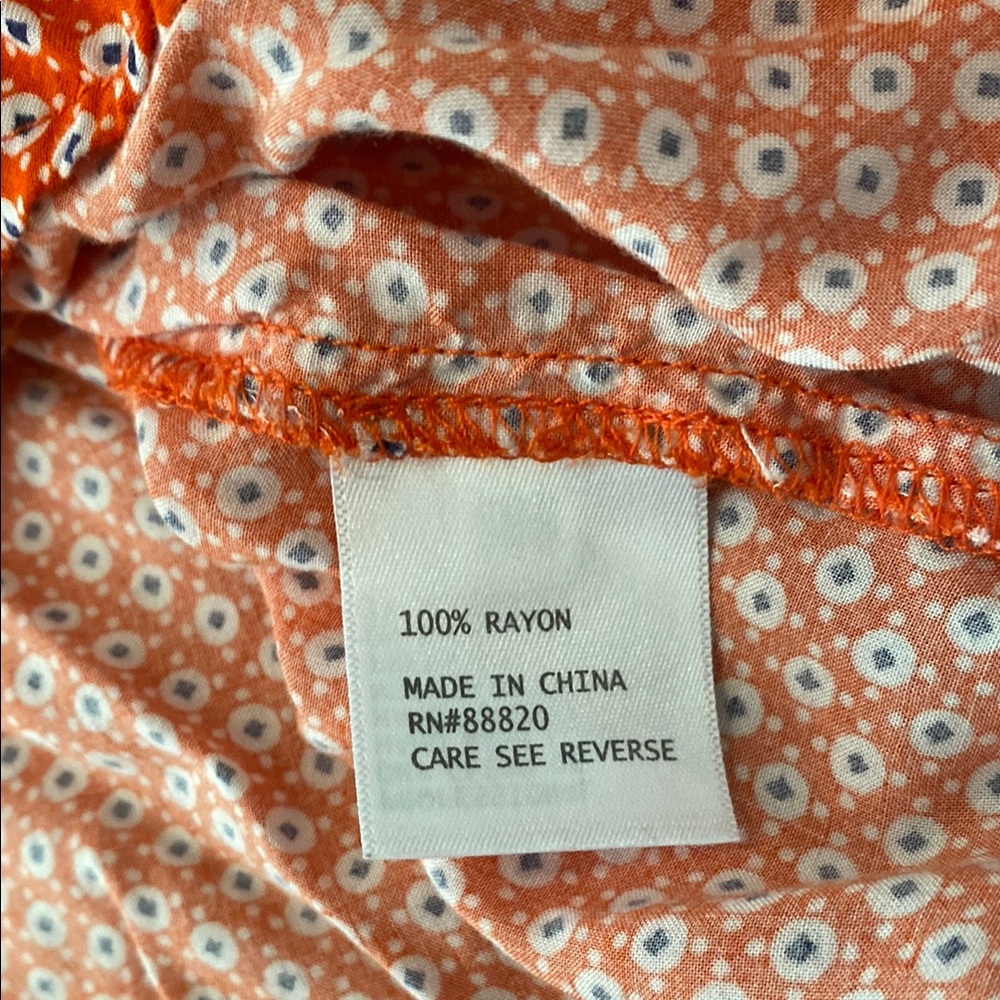 Anne Carson Orange Patterned Blouse - Picture 6 of 7